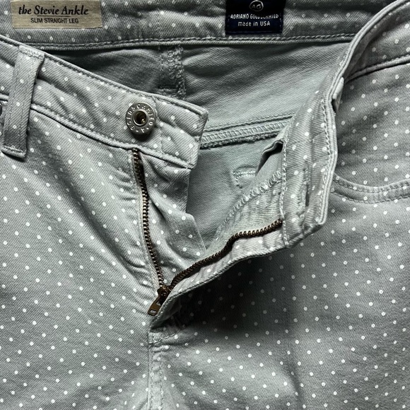 AG Adriano Goldschmied Jeans Womens 27 Stevie Ankle Slim Straight Gray Polka Dot - Picture 8 of 16